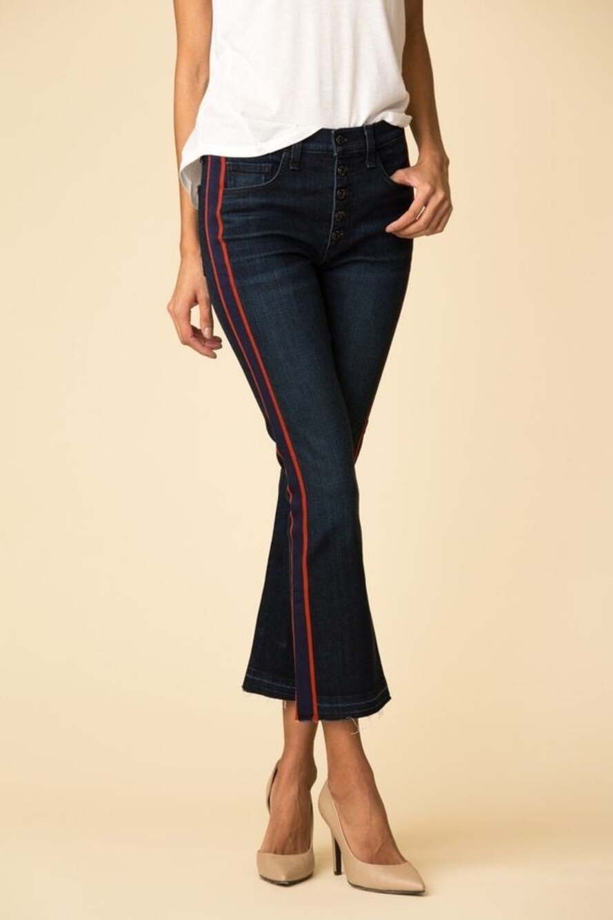 VERONICA BEARD Carolyn Baby Boot Tux High Rise Midnight Fray Blue Denim Jeans 26